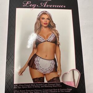 Leg Avenue Black and White French maid outfit. One size fits most.